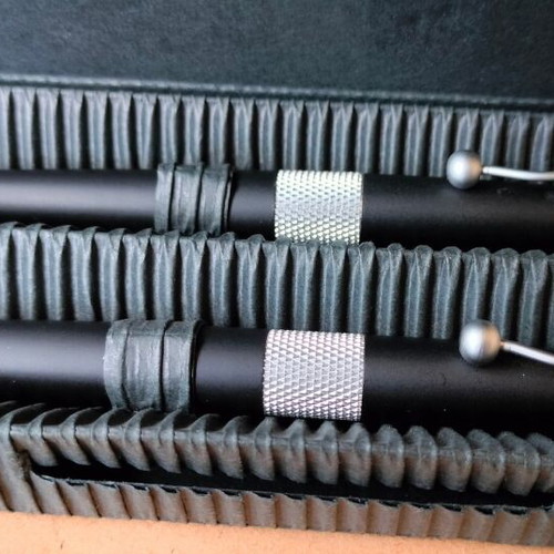 Metal pens set of 2 new, black with anti-slip grip