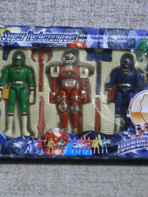 Super Turborangers vintage ψεύτικο σετ παιχνιδιών Power Rangers, καινούργιο με κουτί