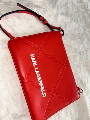 Karl Lagerfeld κόκκινη τσάντα ώμου σαν καινούργια