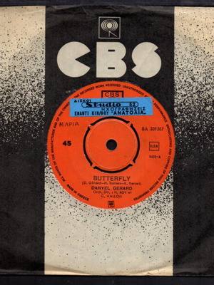 Butterfly 45 RPM vinyl record by Danyel Gerard used (1971)