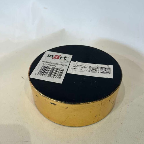 Set of 7 gold coasters with base, Inart 4x11.5