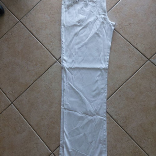 Rannia White Cotton Pants Size 38 Premium Quality Designer Details