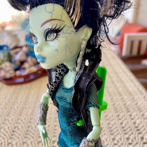 Monster High Doll Frankie Stein used with accessories