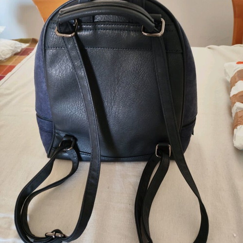 Blue faux suede backpack like new