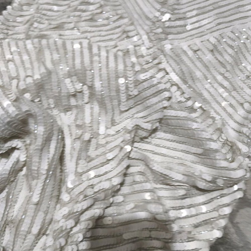 Parisian wedding dress new, white silver, size L
