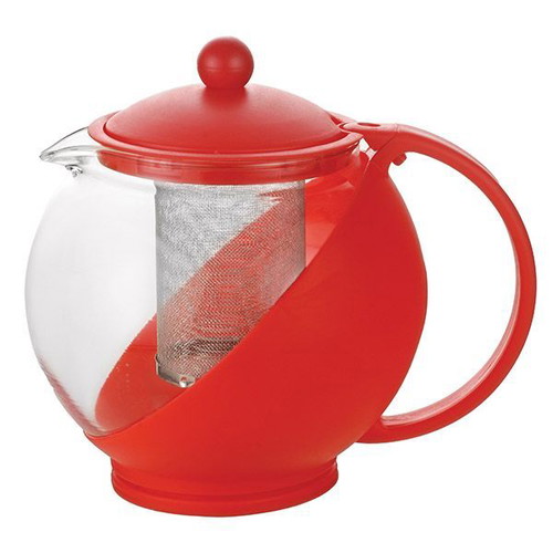 LF FR-8125 JS 1.25L teapot with strainer new, red