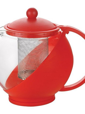 LF FR-8125 JS 1.25L teapot with strainer new, red
