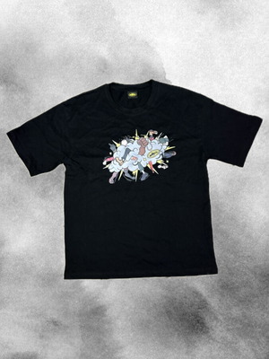 Corteiz Black T-shirt with Multicolor Graphic Design size M like new