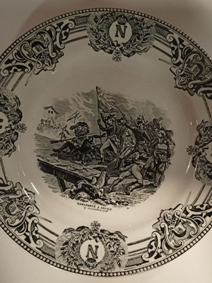 Collectible Boch Frères La Louvière Transferware Plate Napoleon Battle