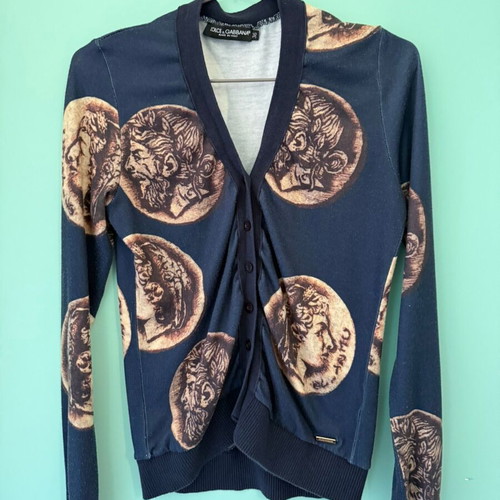 Dolce & Gabbana cardigan used with coin print, dark blue