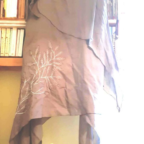 Maxi asymmetrical cotton dress Animale size L like new, khaki
