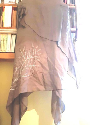 Maxi asymmetrical cotton dress Animale size L like new, khaki