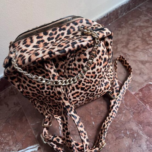 Leopard animal print backpack in perfect condition