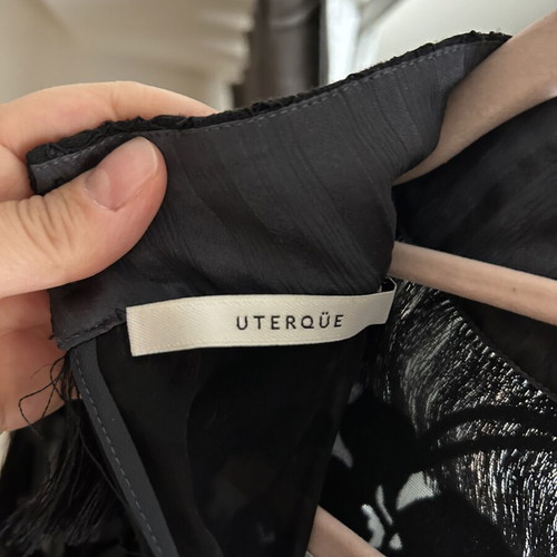 Uterque evening blouse with sheer shoulders and velvet details