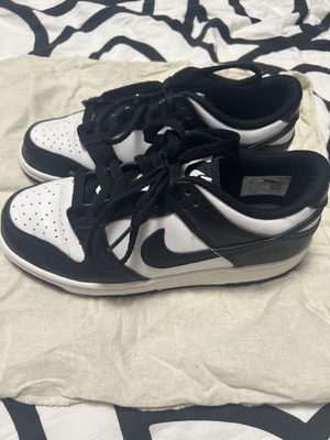 Nike Dunk Low sneakers, size 38.5, black and white