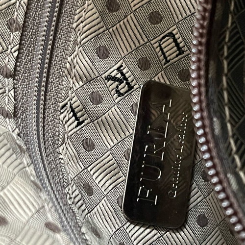 Furla shoulder bag leather brown and silver like new