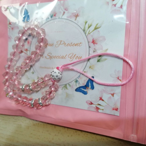Decorative mobile strap accessory wrist bracelet pink new