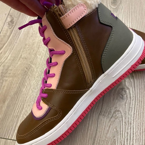 Vingino leather sneakers new, sporty, brown, size 36