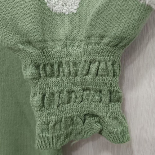 Knitted dress with unique sleeve, green, size M