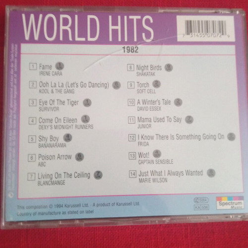 World Hits 5 CD like new, major foreign hits 1978-1982