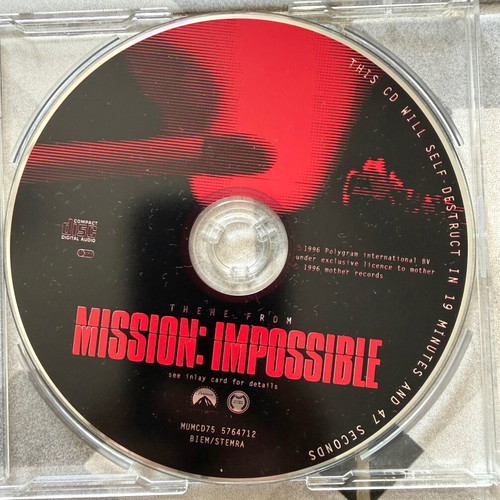 Mission Impossible Theme CD like new, pop