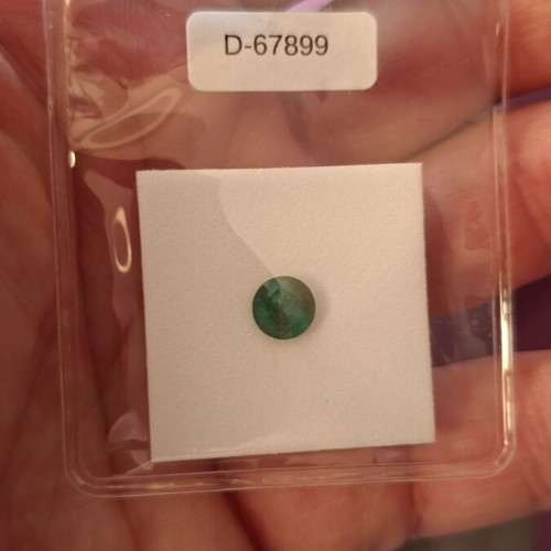 Natural Emerald 0.92 ct Brazil Round Cut F1 Oil Certified