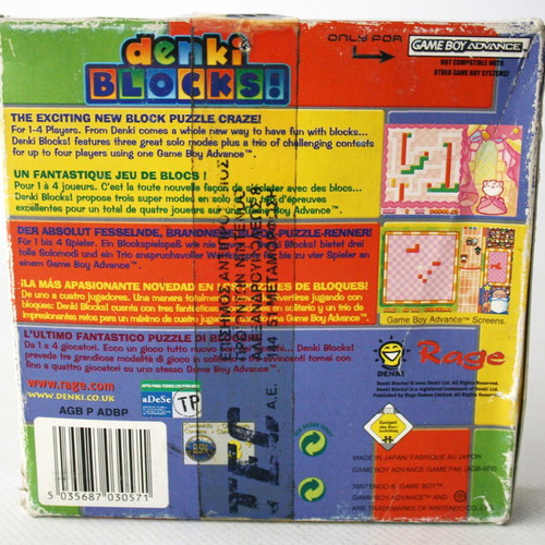 Nintendo Game Boy Advance Denki Blocks GBA game 2002 Nortec καινούργιο
