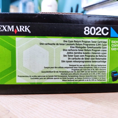 Lexmark Cyan 802C Toner genuine new