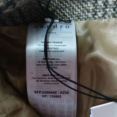 Sandro short checked skirt new