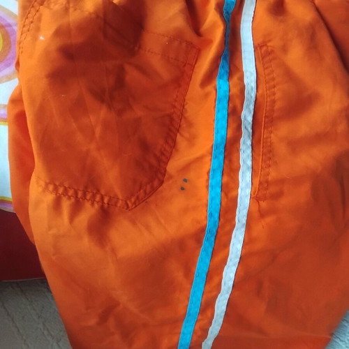 Swim shorts used XL orange with white and turquoise stripe