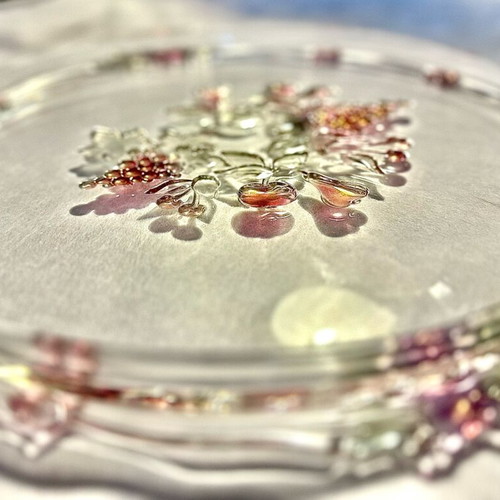 WALTHERCYSTAL fruit bowl new, pressed glass decorative