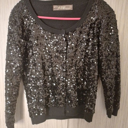 Zara cardigan with sequins like new, black, size M