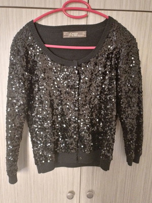 Zara cardigan with sequins like new, black, size M