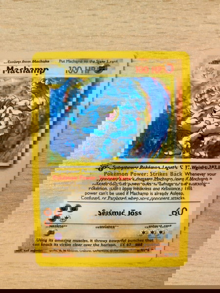 Machamp Pokemon Card 1999 edition.