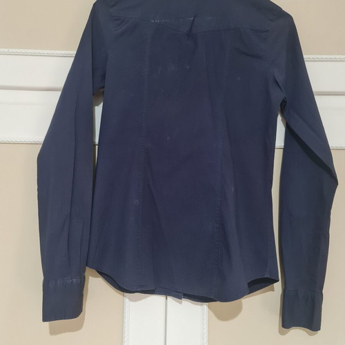 Staff blue women's shirt, like new, slim fit cotton with elasticity
