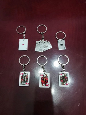 Metal playing card keychains new