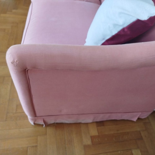 Double sofa bed used, wooden frame, mattress not included
