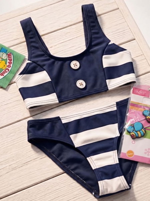 Bikini set for toddlers size 2 with hair accessories, new