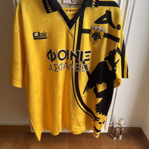 AEK Football Jersey 1993-1994 Authentic with Stadium Model