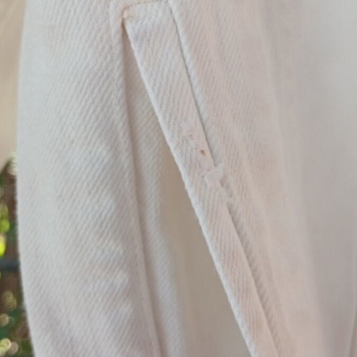 Levi's White Denim Jacket Like New With Embroidered Back Design