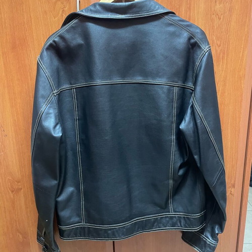 Zara leather jacket used, black, men's size XL