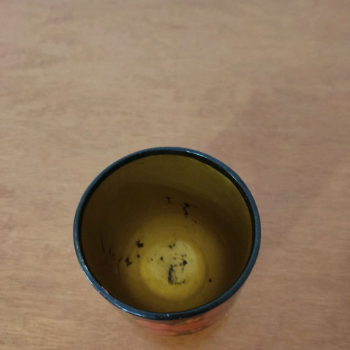 Handmade wooden Russian painted shot glass used