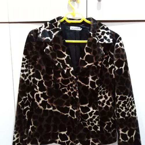 Animal print velvet tagier jacket and elastic skirt used