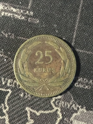 Turkey 25 Kurus coin 1956