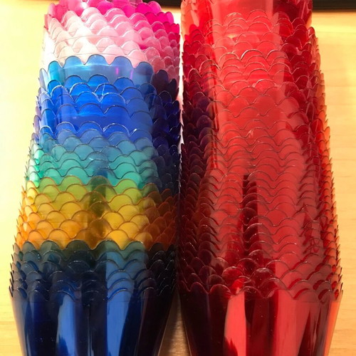 Plastic candlesticks new, pack of 74, colorful and red