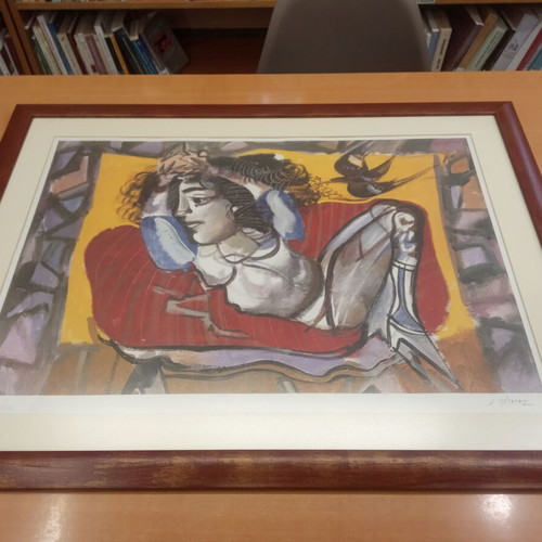 Mytaras Silk Screen Printing Antigone like new, framed 63x80 cm