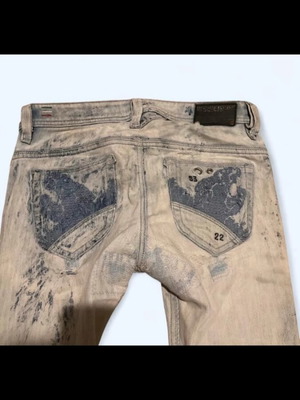 Diesel Y2K ανοιχτό μπλε distressed skinny jeans μεταχειρισμένο, μέγεθος M