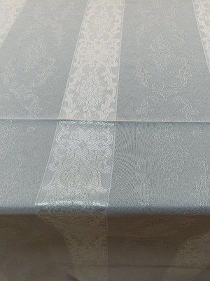 Κουρτίνα Ιταλίας καινούργια, εκρού ρίγα ζακαρ, 6.20x3.00 μέτρα