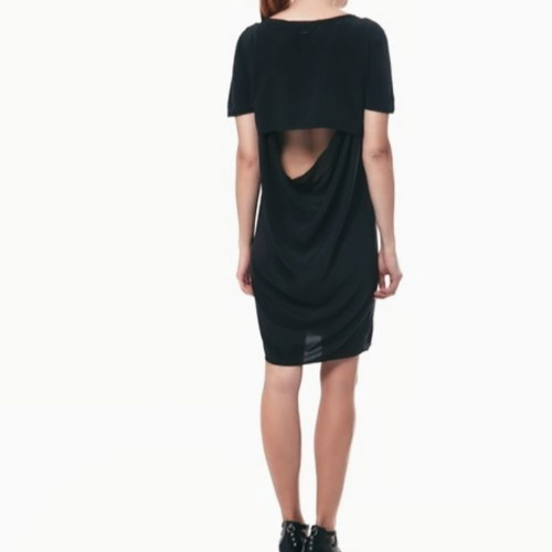 Calvin Klein dress black with back opening like new, size L