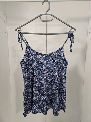 Flower summer tank καινούργιο, μπλε, μέγεθος M